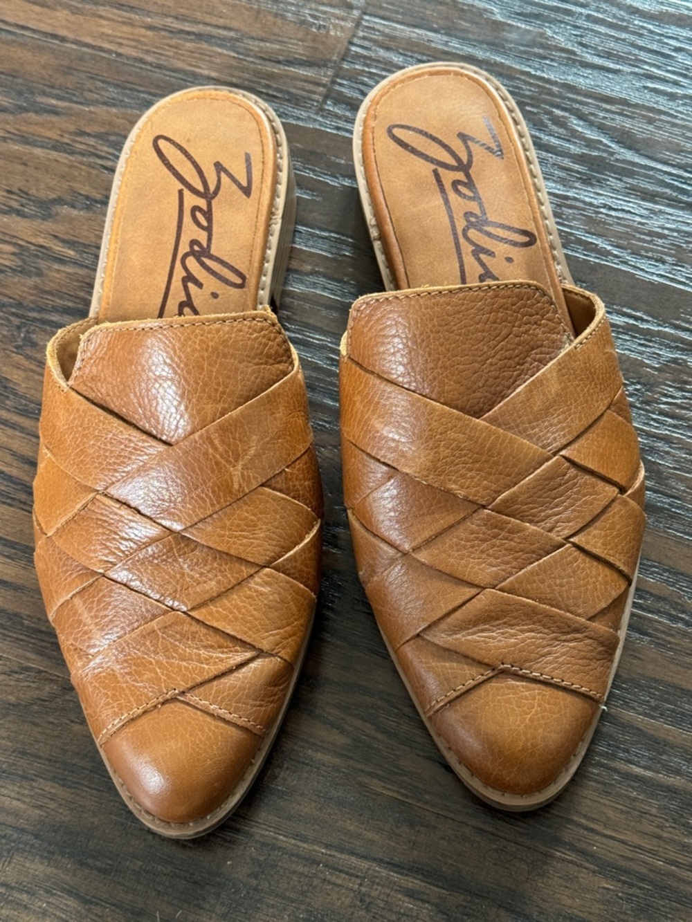 Zodiac Tan Woven Leather Mule Clog - Picture 3 of 11